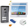 Kit visiophone VIDEA RFIC Platine gris foncé 2 boutons / Moniteur 8"HD IPS blanc