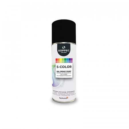 PEINTURE ACRYLIQUE S-COLOR RAL 9005 (NOIR FONCE) BRILLANT 400ML