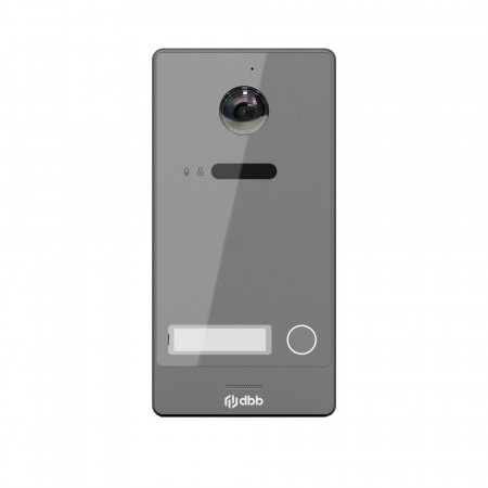 Platine VIDEA 1 Bouton - 2 fils - Gris Foncé